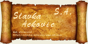 Slavka Acković vizit kartica